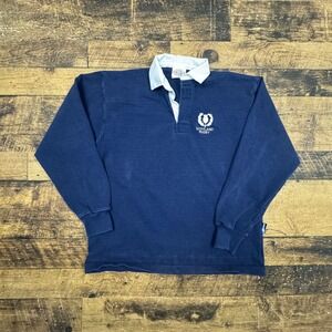 Mens Halbro Rugby Clothing Scotland Rugby Long Sleeve Polo Shirt Size 2X Navy